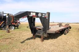 2001 AMERITRAIL T/A 24' GOOSENECK EQUIPMENT TRAILER, S/N 17ZGT192X1B021324, 20' DECK, 4' DOVE W/