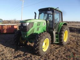 2015 JOHN DEERE 6115M FARM TRACTOR, S/N 815405, CAB, RUNS GOOD, (NO TRANSMISSION OR HYD)