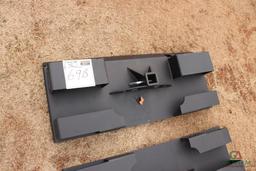 Heavy Duty Do-All Receiver Hitch Skid Steer Plate with Chain Bucket, Pin Holder/Hook Holder,