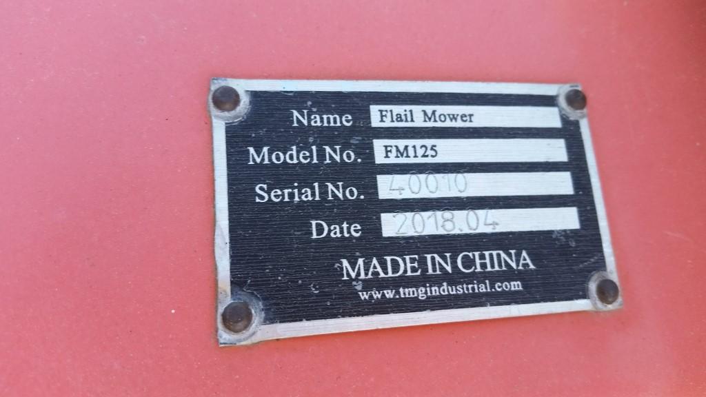 NEW OFFSET FM 125 FLAIL MOWER W/SHAFT