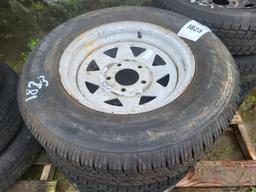 4 Tires W/ Rims 205/75r15, 5 Lug Rims