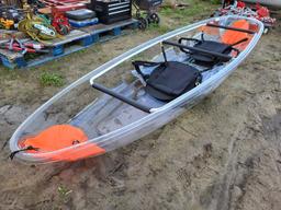 2-person Clear Kayak W. Paddles