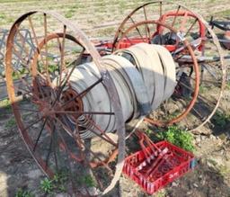 Antique Fire Hose Reel & Wrenches