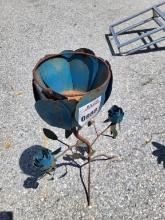 Blue Rose Metal Yard Art