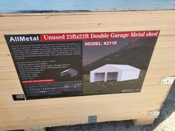 Unused 2024 Double Garage Metal Shed Model K2119