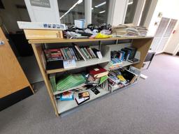 wooden shelf w. contents, 74x43