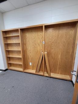 wooden shelving 125Lx 7ftH