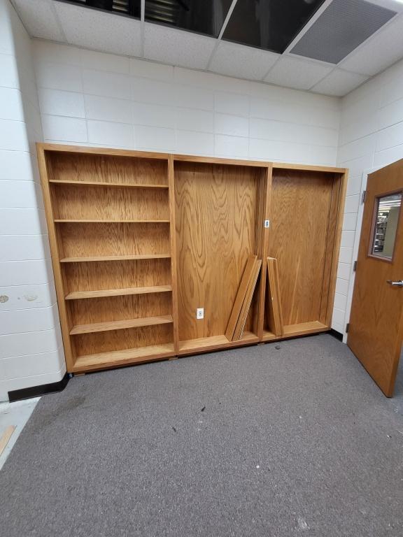 wooden shelving 125Lx 7ftH