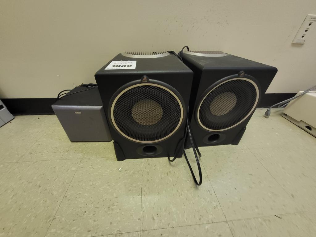 (3) speakers (1-labtec, 2-accoustic athourity)