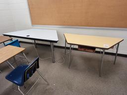 (2) metal/wood tables