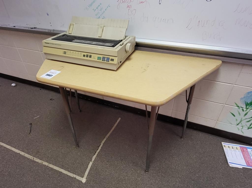 wood/metal table & panasonic Kx-P1624 printer