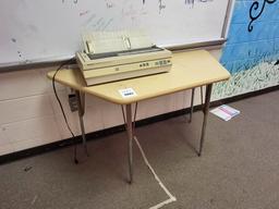 wood/metal table & panasonic Kx-P1624 printer