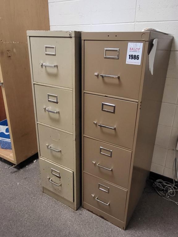 (2) 4-drawer filing cabinets/wooden cabinet 42x87