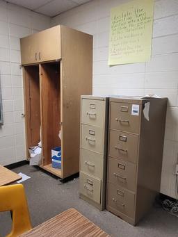 (2) 4-drawer filing cabinets/wooden cabinet 42x87