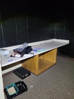 wooden cabinet w. counter top & 9ftLx30inW