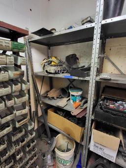 metal shelving w. car parts 3ftLx6ftH