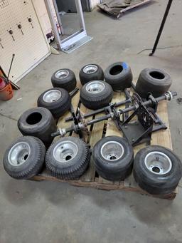 Go-cart Rear End & 8 Tires & Wheels, 3 Tires