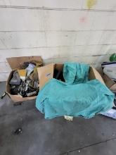box of welding jackets, box of work gloves
