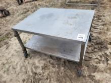 2 Tier Stainless Steel Prep Table On Castors