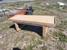 Wooden Shop Table On Castors
