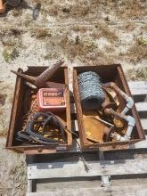 (2) Metal Totes W/ Electric Fence Monitor, Barb