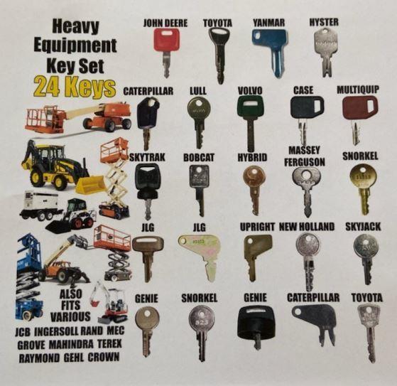 KEY RING SET, SEE PICTURE FOR MAKES & MODEL FITS, JD-TOYOTA-YANMAR-HYSTER-C