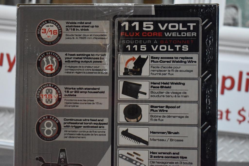 115 Volts, 90 Amps, no gas wire welder, New  In Box.