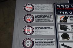 115 Volts, 90 Amps, no gas wire welder, New  In Box.