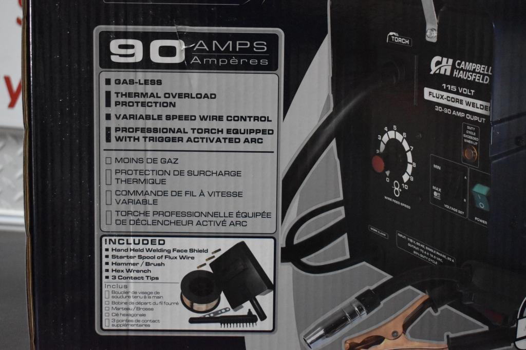 115 Volts, 90 Amps, no gas wire welder, New  In Box.
