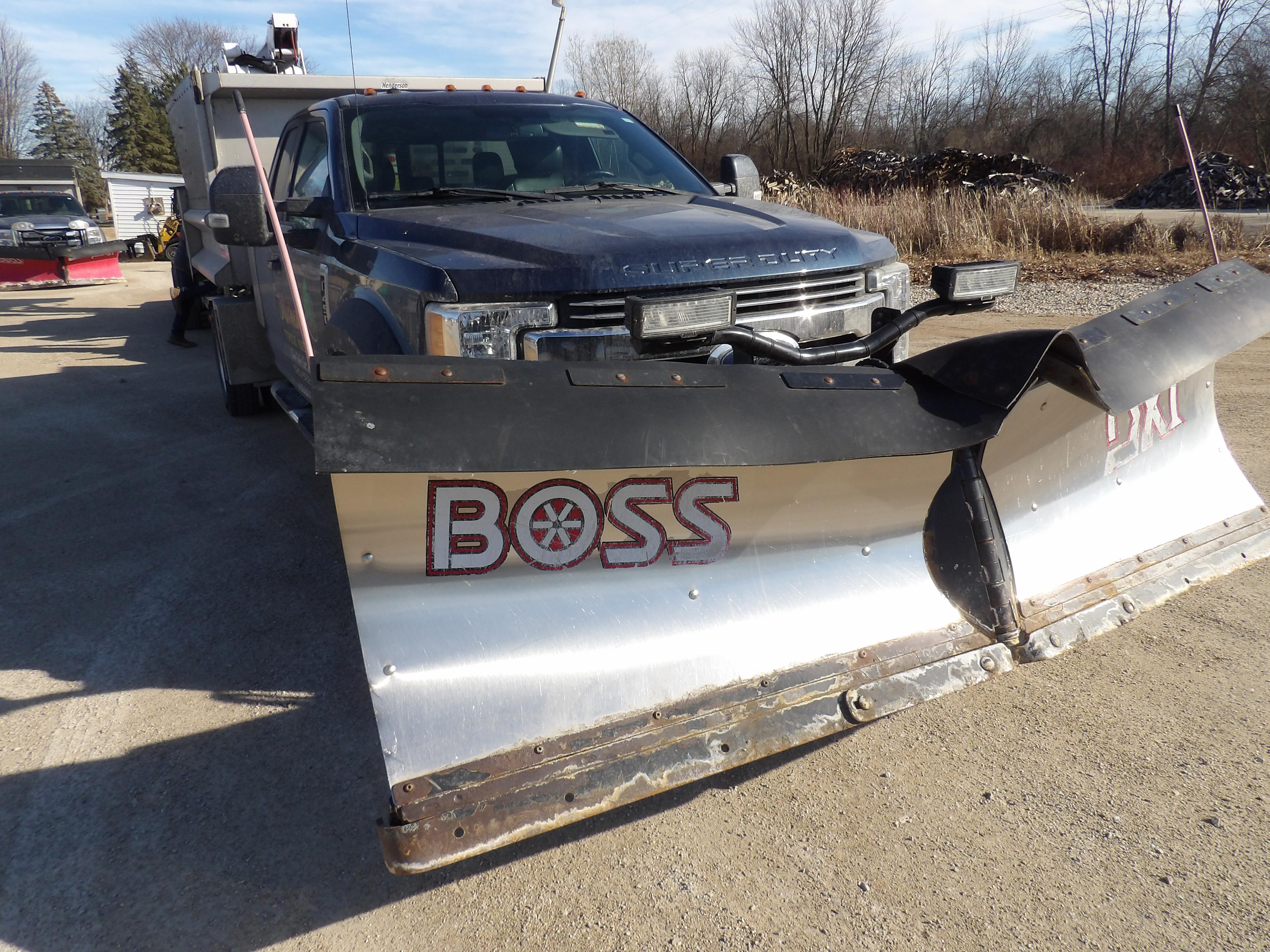 2017 FORD F450 LARIAT EXT. CAB SINGLE AXLE LOW PROFILE DUMP TRUCK
