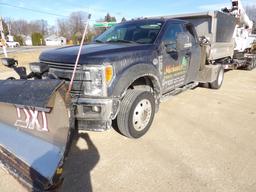 2017 FORD F450 LARIAT EXT. CAB SINGLE AXLE LOW PROFILE DUMP TRUCK