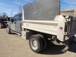 2017 FORD F450 LARIAT EXT. CAB SINGLE AXLE LOW PROFILE DUMP TRUCK
