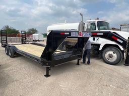 2024 Double A 102"X24' Drive-Over Fender Gooseneck Trailer with 2 Fold-Up Ramps 2 - 7K lb. Axles VIN
