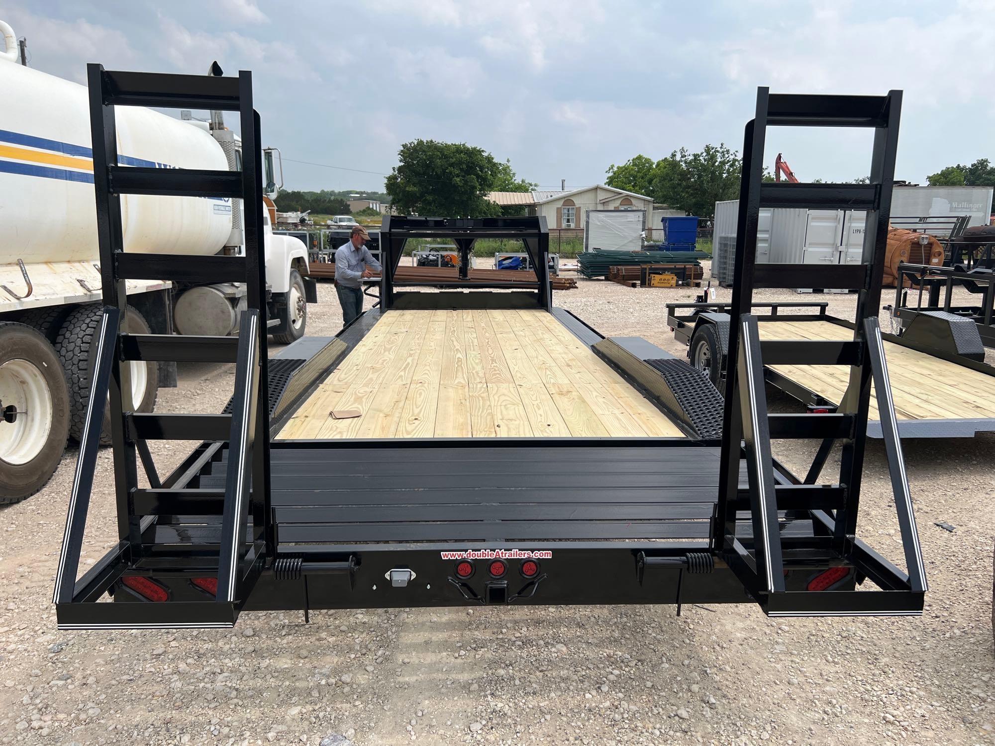 2024 Double A 102"X24' Drive-Over Fender Gooseneck Trailer with 2 Fold-Up Ramps 2 - 7K lb. Axles VIN