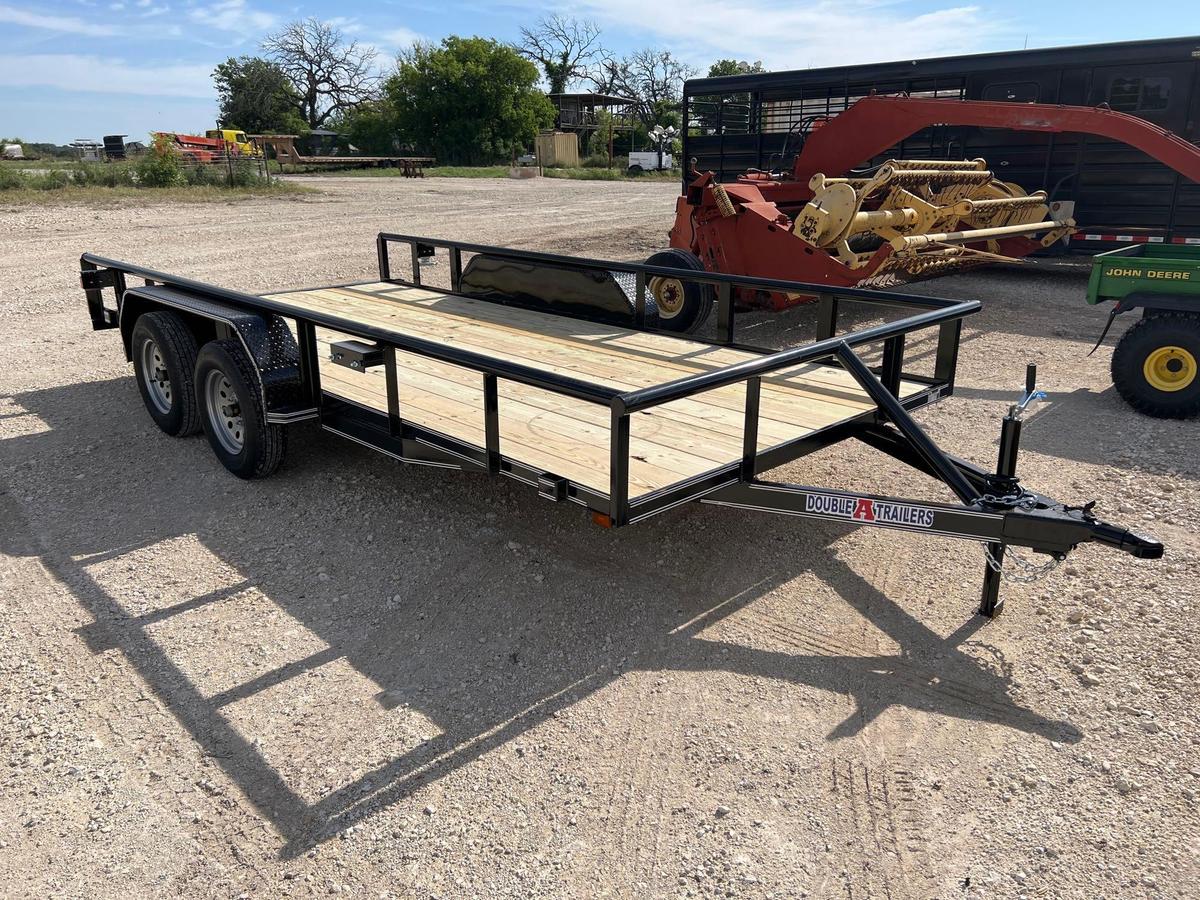 2024 Double A 83"X16' Bumper Pull Utility Trailer with Pipe Top Rail and 2 Slide-In Ramps 2 - 3500