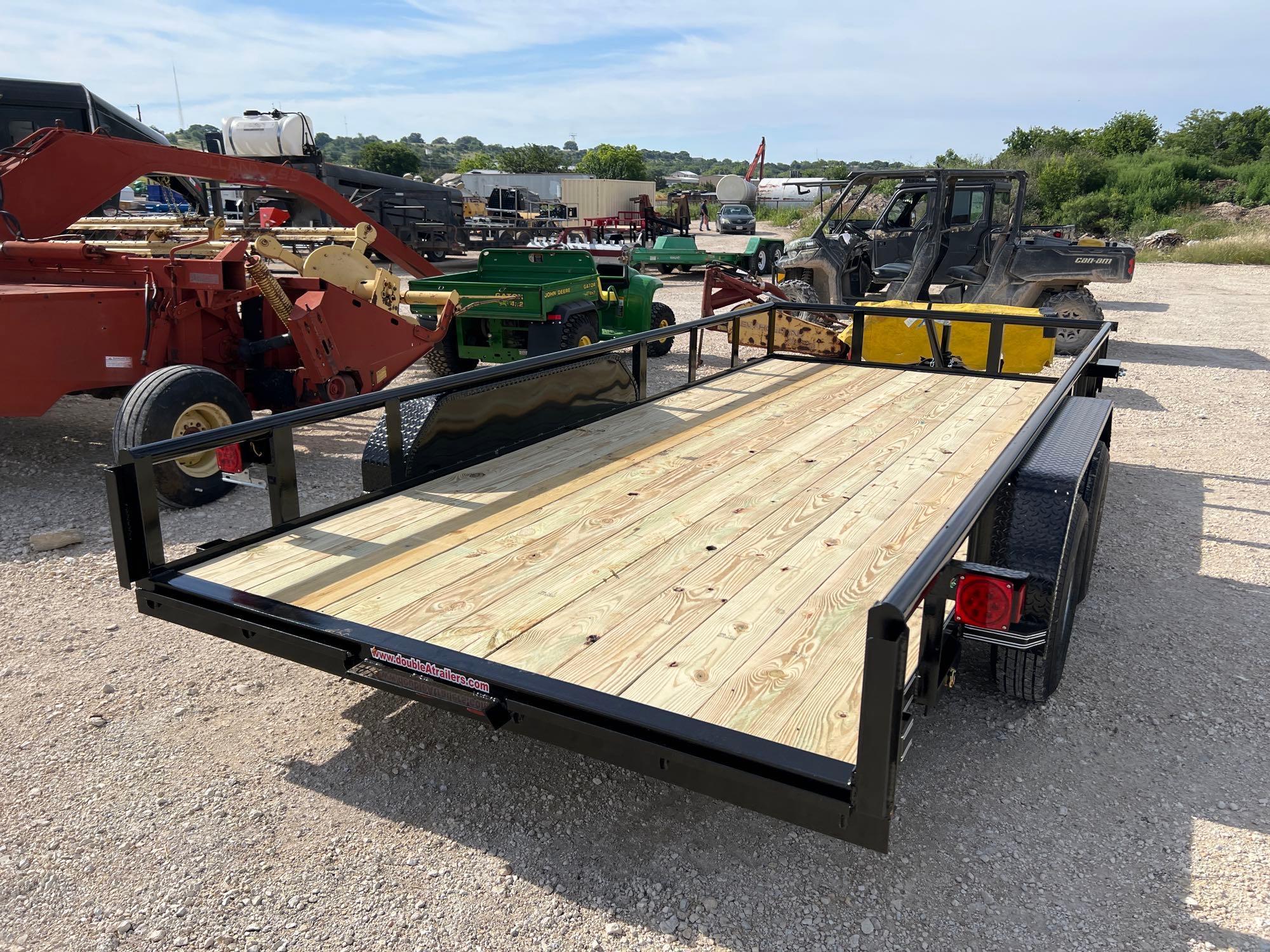 2024 Double A 83"X16' Bumper Pull Utility Trailer with Pipe Top Rail and 2 Slide-In Ramps 2 - 3500