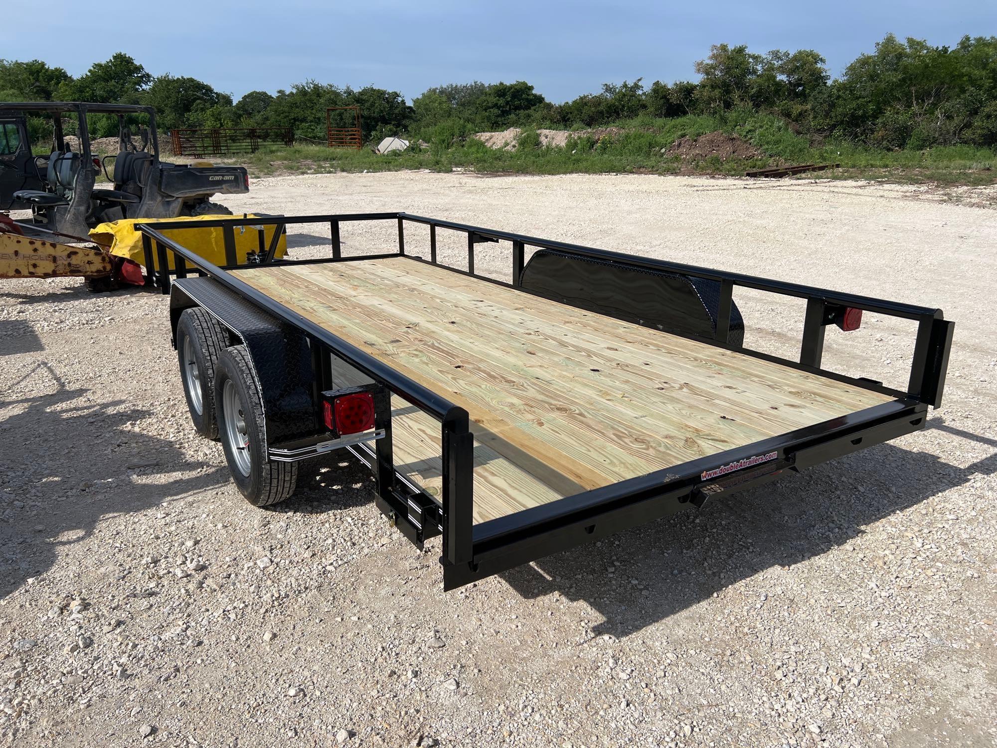 2024 Double A 83"X16' Bumper Pull Utility Trailer with Pipe Top Rail and 2 Slide-In Ramps 2 - 3500
