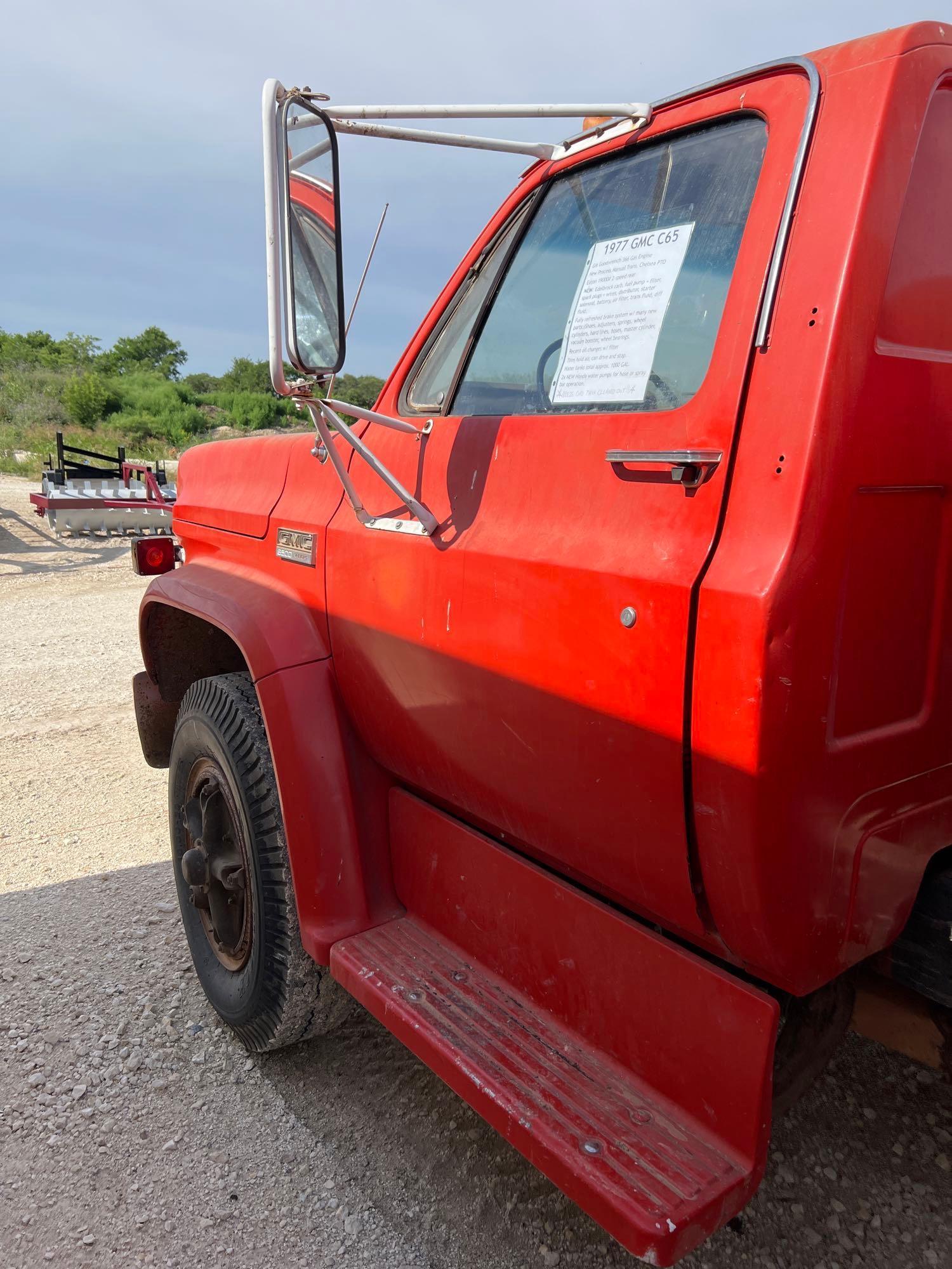 1977 GMC 6500 V8 Water Truck with Manual Transmission List of New Parts on Window 41,449 Miles