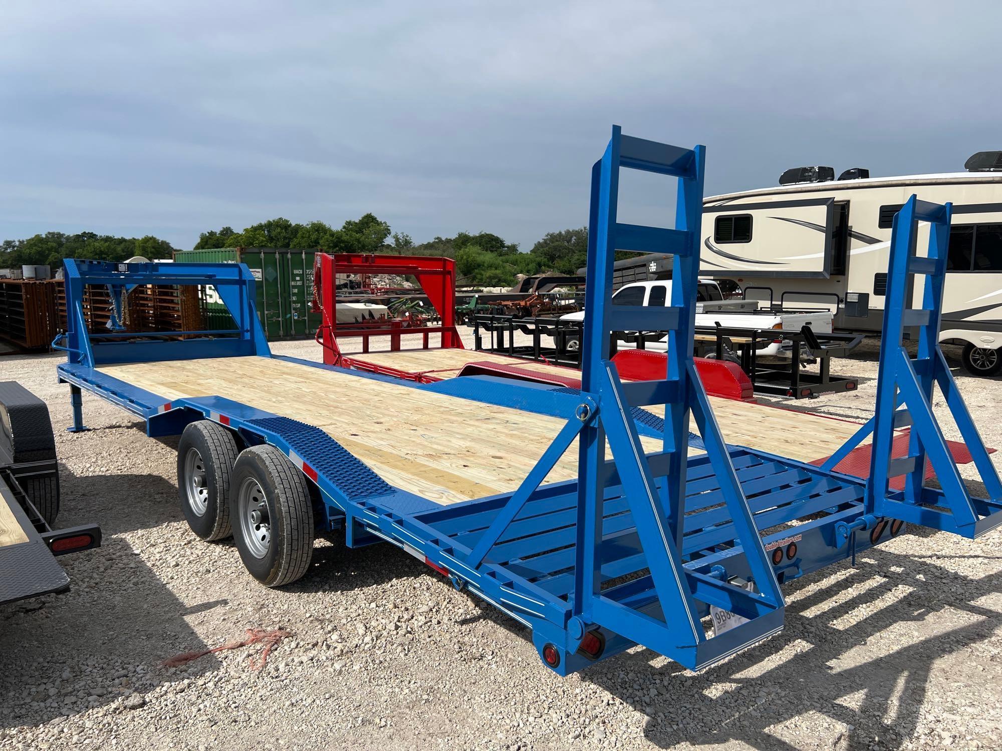 2024 Double A 102'' x 26' Gooseneck Drive Over Fender Trailer 2 - 7K lb Axles 2 - Fold Up Ramps