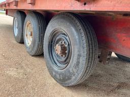 1976 102' x 27.5' 3 Axle Gooseneck Flatbed Trailer Steel Floor 16'' Tires. 8 Lug Wheels Local Ranch