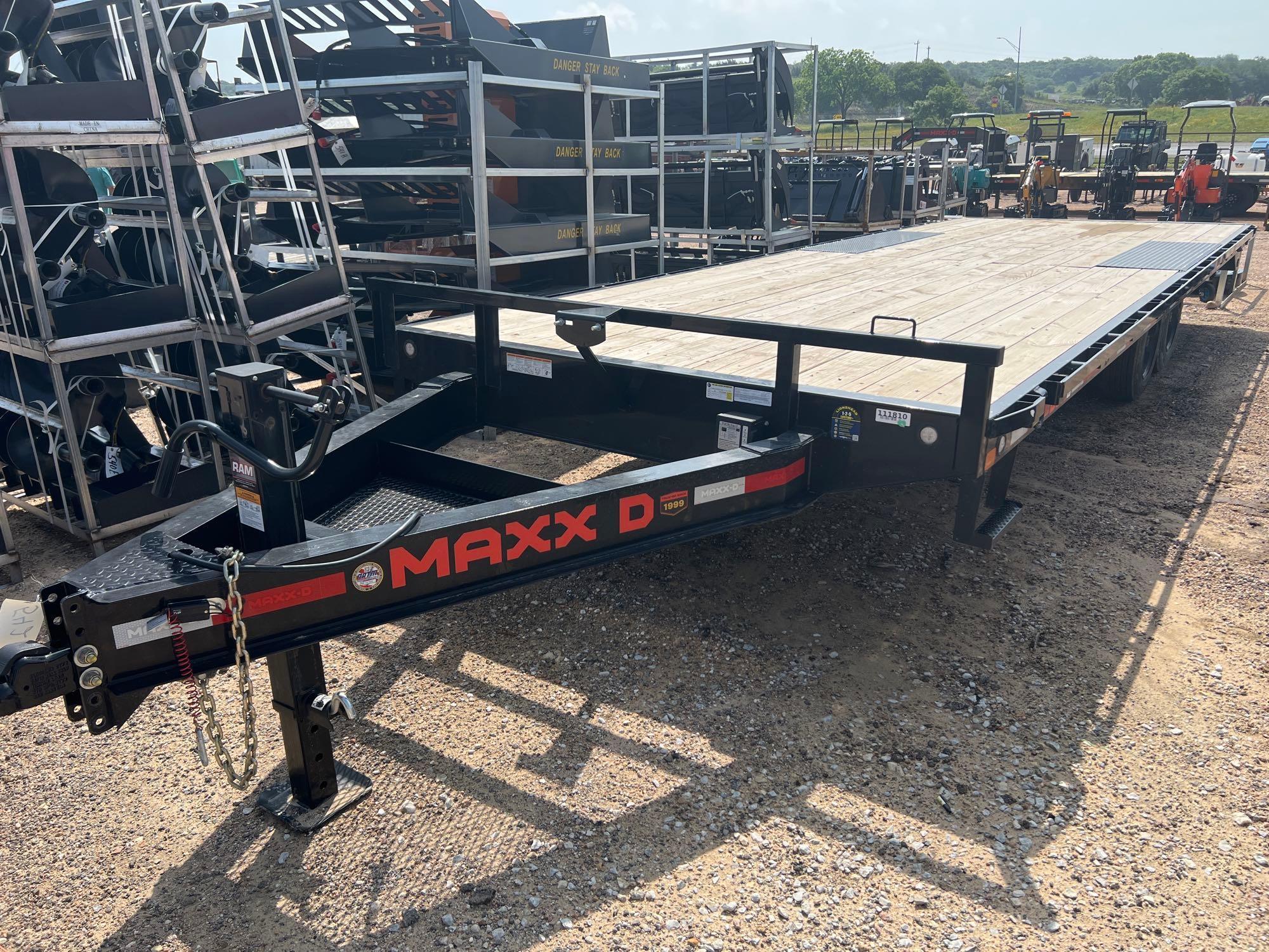 2024 Maxx-D 102'' x 24' Bumper Pull Flatbed Trailer 2 - 7K lb Axles 17.5'' Tires and Wheels Slide in