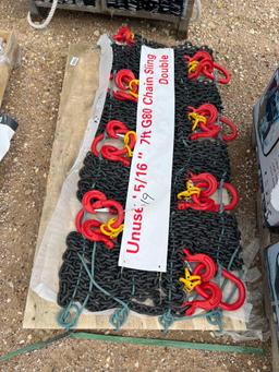 Pallet of 8 - 5/16'' x 7' G80 Double Chain Slings