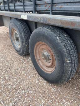 1995 6'X24' Gooseneck Cattle Trailer with Tarp Top with 3 - 8' Cuts and Butterfly Back Gates Grated