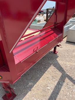 2024 Double A 102"X28' Gooseneck Drive-Over Fender Trailer with 2 Fold-Up Ramps, Dual Jacks and