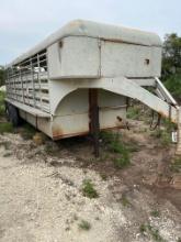 6' X 20' Steel Top Gooseneck Livestock Trailer with 4/8/8 Cuts and Slam/Slider Back Gate Passenger