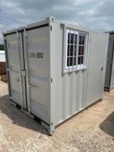 6'8"X8' Storage Container with Window, Walk-Though Door and End Doors