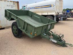 74"X9' Single Axle Pintle Hitch Military Trailer NO PAPERWORK