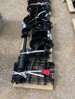 Unused MIVA Mini Excavator Attachment Set Consisting of: 3 Buckets Auger with Bit Rake Ripper