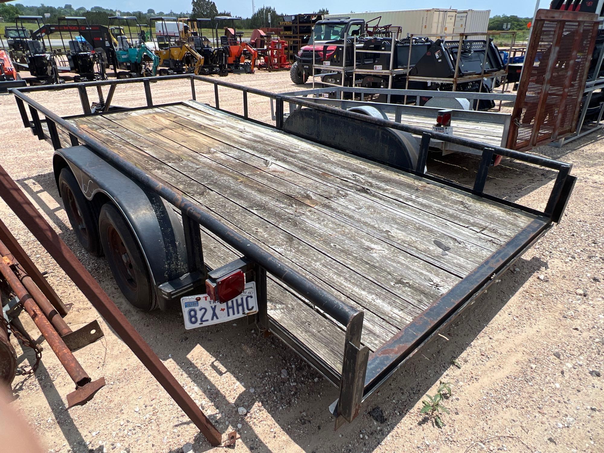 Trailmaster 83"X16' Bumper Pull Utility Trailer with Pipe Top Rail No Ramps VIN 18406 NO TITLE
