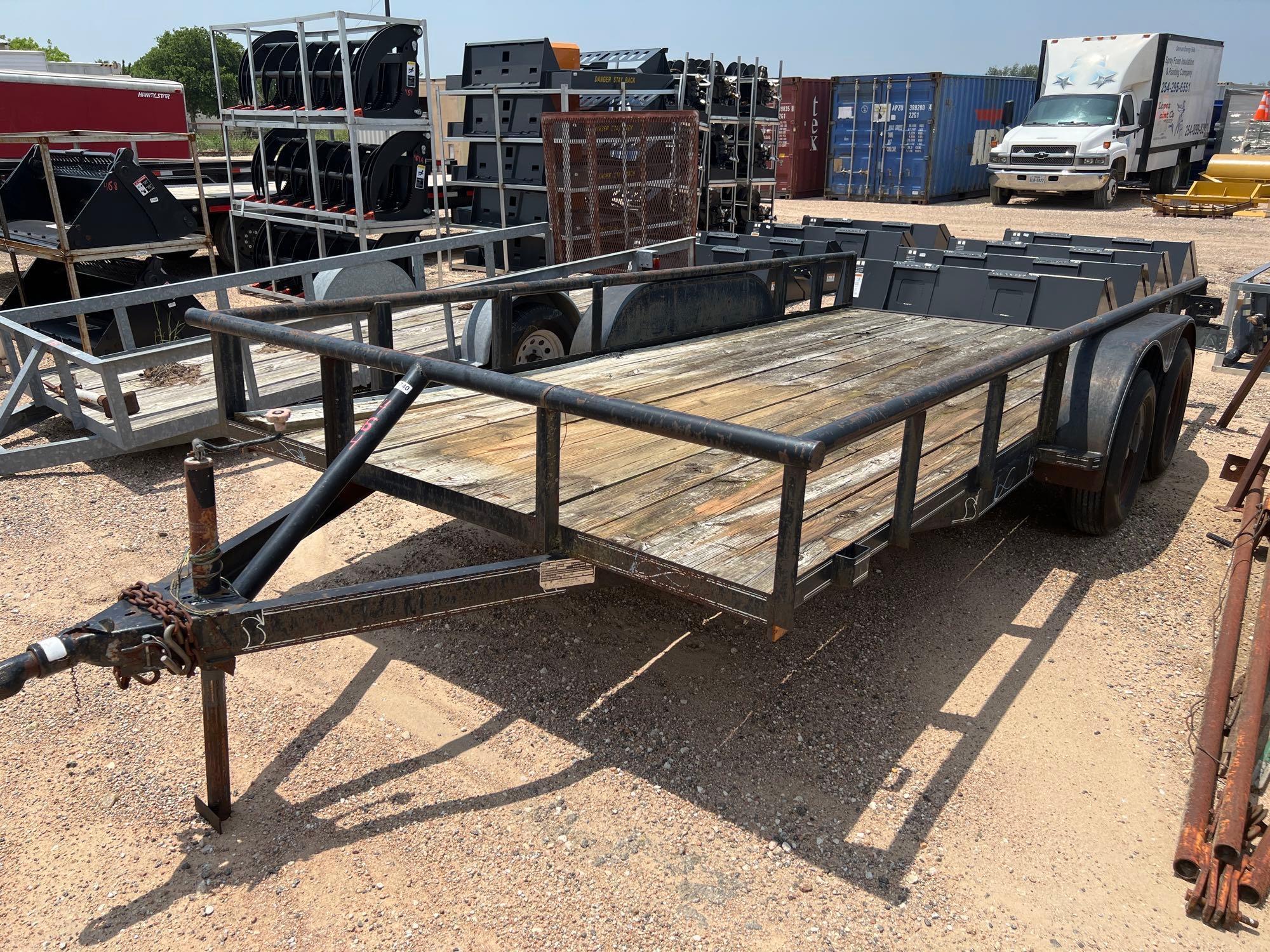 Trailmaster 83"X16' Bumper Pull Utility Trailer with Pipe Top Rail No Ramps VIN 18406 NO TITLE